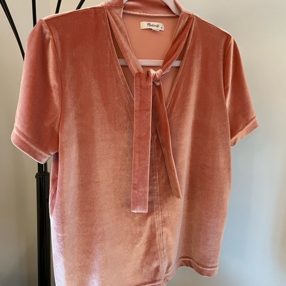 MADEWELL Tie-Neck Velvet Top - Picture 5 of 9